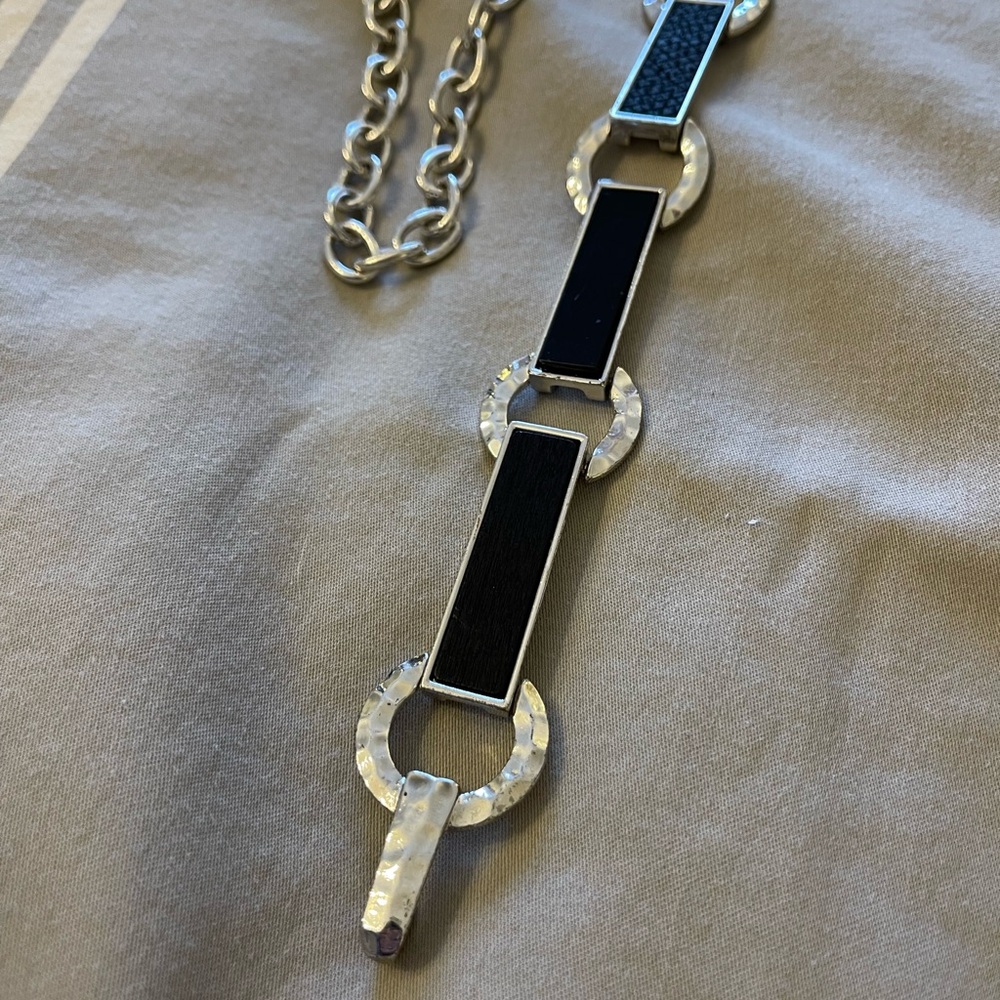 Chicos Belt | Chain | Adjustable | Black Silver 40” | classic 1990s